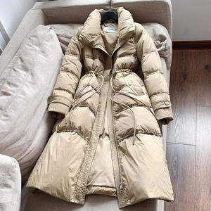 Piumino da Donna Invernale in Piuma d'Oca Bianca 2024 Nuovo Stile con Collo Alto e Vita Regolabile Giacca Lunga - Product Image 2