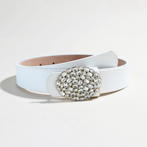 Cintura in Pelle Vegana Lucida per Donne con Fibbia in Strass, Regolabile e Sottile, per Jeans, Abiti e <span class=keywords><strong>Pantaloni</strong></span> - Product Image 6