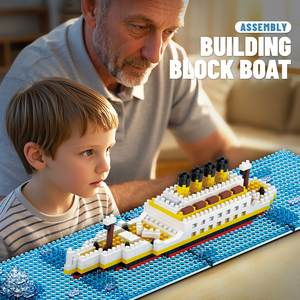 Kit di Modellismo in Plastica Premium per Decorazione Casa, Set di Blocchi da Costruzione <span class=keywords><strong>Titanic</strong></span> e Iceberg con Dettagli Realistici - Product Image 3