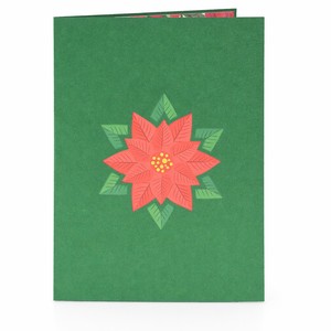 Tarjeta de Felicitación Navideña 3D Pop-Up con Flor de Pascua, Hecha a Mano, de Papel, Tarjeta de Regalo Festiva de 5x7 Pulgadas, Invitación Floral de Temporada - Product Image 2