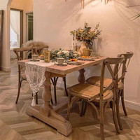 Meuble d'extérieur d'hôtel de style moderne, table à manger, de mariage, en bois royal
