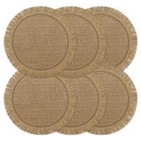 Sets de table ronds tissés modernes, résistants à la chaleur, écologiques, avec logo couleur personnalisé