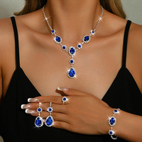 Parure de bijoux écologiques transfrontalière : collier et boucles d'oreilles pour robe de soirée, élégante et polyvalente pour mariée