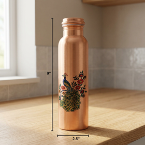 Bouteille d'eau en cuivre pur imprimée, au design élégant, pour la maison et le bureau, vente en gros de bouteilles d'eau en cuivre pour l'exportation - Product Image 4