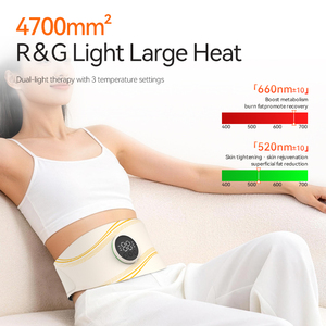 Hot Selling <b>USB</b> Rechargeable Lithium Battery Electrical Massage Belt <b>Heating</b> Light Therapy for Waist Slimming Muscle Training - Product Image 3