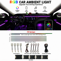 Kit d'éclairage d'ambiance LED RGBIC universel pour voiture, personnalisable en usine, installation facile, symphonie de couleurs pour l'intérieur de la voiture