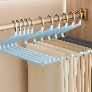 Cintres à pantalons ouverts en acier inoxydable avec revêtement PVC, antidérapants, en forme <span class=keywords><strong>de</strong></span> Z, pour pantalons et jupes, gain <span class=keywords><strong>de</strong></span> <span class=keywords><strong>place</strong></span>, pour salle <span class=keywords><strong>de</strong></span> bain et salon, design moderne - Product Image 4