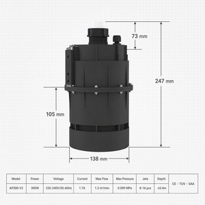 Souffleur d'air PROWAY 300W pour SPA, connecteur 32mm, prise EU, interrupteur à air, 220V, pompe à bulles pour bain à remous, pompe à air pour spa, pompe de massage à air - Product Image 6