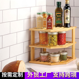 <b>Bamboo</b> 3 Tier Storage Rack For Kitchen Food Organizing Eco Friendly Standing Type Rectangle Shape - Product Image 4
