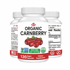 Suplemento de Belleza Ultraconcentrado de Arándanos Orgánicos OEM, Antioxidante para Adultos, Certificado GMP, Vegano, 120 Cápsulas - Product Image 1