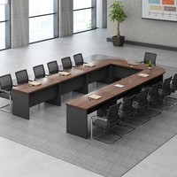 Combinaison Bureau-Chaise Modulaire Minimaliste Moderne en PVC pour Formation/Négociation – Conception Mobile et Démontable ; Idéal pour la Création d'Équipes