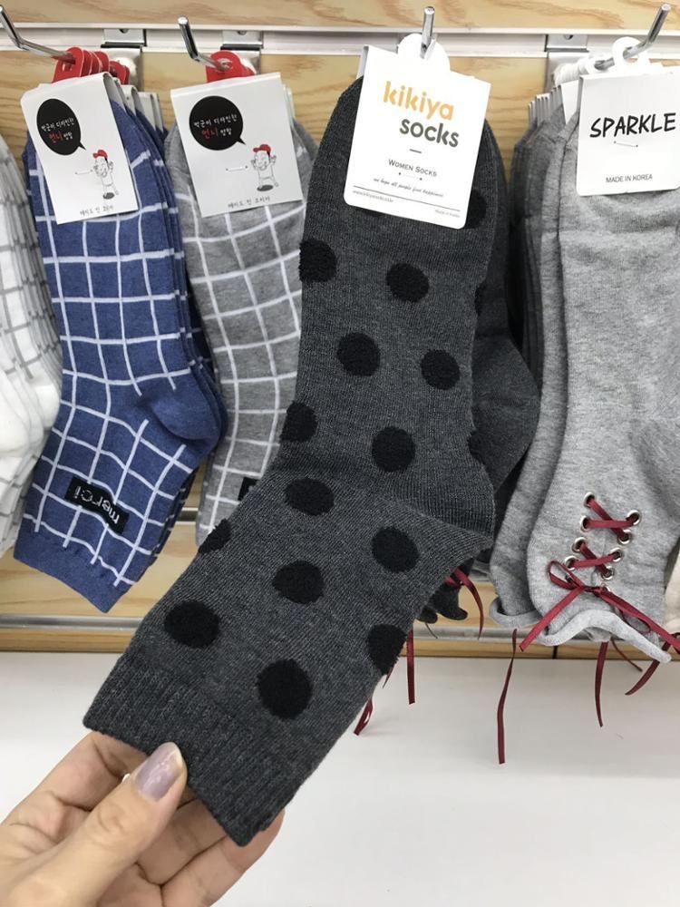 Unisex Men Women Dot Pattern Vivid Color Bulk Wholesale Socks