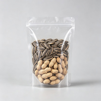 Sachet plastique transparent refermable anti-humidité 15*22+4cm avec fermeture éclair, idéal pour l'emballage de noix et de graines, personnalisable OEM