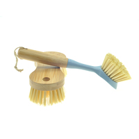 MSN Brosse de cuisine écologique à manche en bambou Design rond Sisal Coconut PP Floor Vegetable Dish Bottle Pot PET Fiber-Box Packing