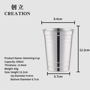 Tazza Portatile in Acciaio <span class=keywords><strong>Inox</strong></span> 304 da 500ml per Birra e Caffè Espresso, Stile Indiano, Personalizzabile, Vendita Diretta - Product Image 6