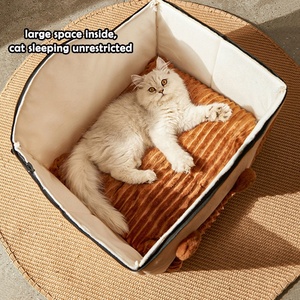Casa de gatos para interiores y exteriores, casa de perro pequeña de lujo, cálida, extraíble, lavable, <span class=keywords><strong>cueva</strong></span> para perro y gato, grande, Invierno - Product Image 3