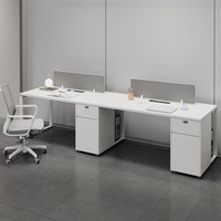 Mobilier de bureau commercial, ensemble de bureaux et chaises pour 4 ou 6 personnes, plateau en mélamine, design simple et moderne, résistant à la corrosion et à la saleté