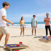 Planche de jeu Cornhole en toile personnalisable (couleur et taille) pour compétition scolaire en extérieur avec logo sur mesure