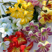 Bouquet de fleurs artificielles en soie orchidée et lys mélangés pour mariage, vente en gros, conception personnalisée, fourniture d'usine pour événements