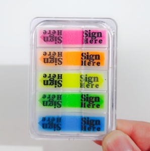 Adhesive Bright Colors Self-Stick Memo Pads Sets <b>Bookmark</b> for School Office Signature Index Customizable - Product Image 2