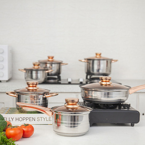 12pcs עיצוב מודרני סיר מרק סט נירוסטה כלי בישול כלי אוכל חם סיר חם להעלות את חווית הבישול שלך - Product Image 3