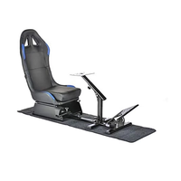 Cockpit Simulateur de Course Noir en Acier Inoxydable Pliable avec Support de Siège Compatible Logitech G920 G29 G27 G25 G923 Thrustmaster