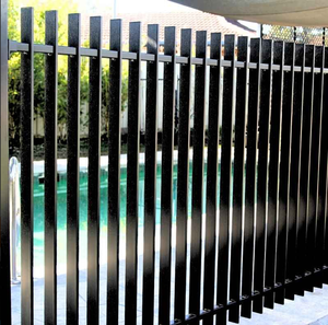 Clôture à lames verticales en aluminium, design moderne, pour bâtiments de jardin, avec lames soudées noires en acier pour <span class=keywords><strong>piscine</strong></span> - Product Image 2