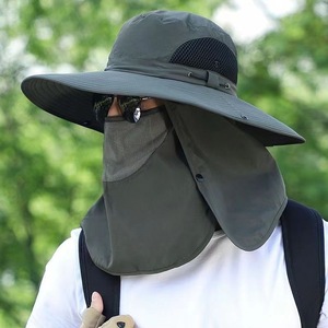 Sombrero <span class=keywords><strong>de</strong></span> Pescador <span class=keywords><strong>para</strong></span> <span class=keywords><strong>Hombre</strong></span>, Protección Solar, Transpirable, Resistente al Viento, Ala Ancha, Protección <span class=keywords><strong>para</strong></span> el Cuello, Protección UV, Color Sólido, <span class=keywords><strong>para</strong></span> Pesca <span class=keywords><strong>de</strong></span> <span class=keywords><strong>Verano</strong></span> - Product Image 2