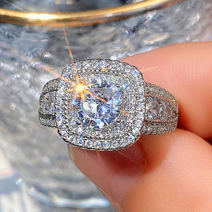 White Gold Diamond Engagement Ring <b>Cushion</b> Cut Natural D Color Halo Setting <b>Round</b> - Product Image 3