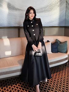 Bettergirl Ramadan Vendita Calda 2026 Nuovo <span class=keywords><strong>Abito</strong></span> <span class=keywords><strong>Lungo</strong></span> in Tweed <span class=keywords><strong>Nero</strong></span> con Maniche Lunghe in <span class=keywords><strong>Raso</strong></span> e Collo Alto Elegante <span class=keywords><strong>Abito</strong></span> da Sera - Product Image 1