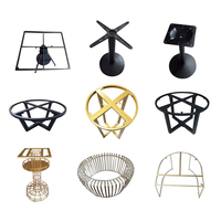 Pieds de table en métal noir et or, en fonte, style industriel, pour table de bureau, table de restaurant, table à manger, table basse
