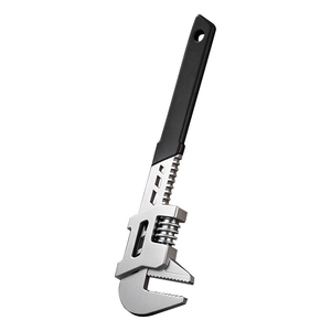 Clé à molette de type F à mâchoires larges, poignée courte, clé à tuyau réglable légère, double usage pour écrous de tuyau, poignée anti-adhérente en caoutchouc - Product Image 3