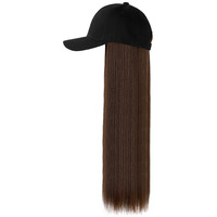 Peluca de Gorra de Béisbol Larga y Lisa de Estilo Instantáneo - Cabello Sintético Ligero Sin Pegamento con Gorra Ajustable para Mujer, Proveedor de Gorras