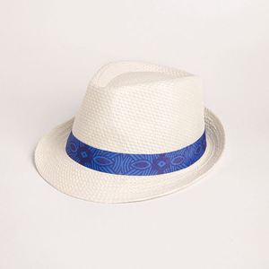 Promotional Custom Embossed Polyester <b>Flat</b> Brim Hat with Logo <b>Summer</b> Sun Hat for Events Travel Beach Marketing Campaigns - Product Image 1