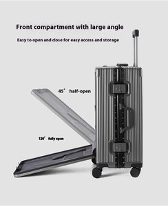<span class=keywords><strong>Valigia</strong></span> in Alluminio Personalizzabile con Apertura Frontale, Beauty Case Multifunzionale da 20 Pollici, Bagaglio a Mano 20'' 22'' - Product Image 6