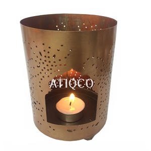 Bougeoir à bougie votive en métal doré à feuilles d'or dernier modèle moderne Bougeoir en métal attrayant - Product Image 3