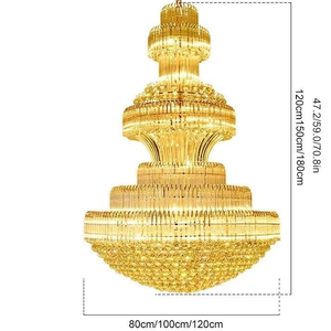 Großer Kronleuchter für Hotellobby und Villa, luxuriöse Hängeleuchte für die Decke, Heimdekoration, moderner Kristall-Kronleuchter für Treppenhaus - Product Image 5