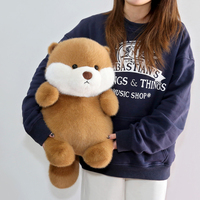Peluche personnalisée en forme de loutre, jouet doux et moelleux, rembourrage en coton PP, visage brodé, cadeau apaisant pour enfants, polyester