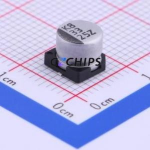 ตัวเก็บประจุแบบอิเล็กโทรไลต์อะลูมิเนียม SMD รุ่น VEZ330M1ETR-0605, ขนาด D6.3xL5.3 มม. 33uF 20% 25V 6.3 มม. - Product Image 1