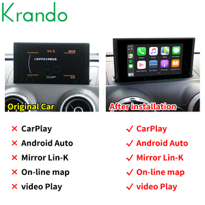 Krando Android Auto Carplay Interface pour <span class=keywords><strong>Audi</strong></span> <span class=keywords><strong>A3</strong></span> MIB 2014 - 2018 Décodeur Apple Carplay sans fil prenant en charge la carte de musique en ligne 4G - Product Image 3