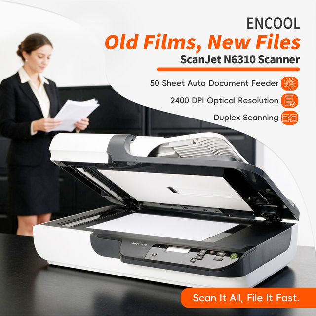 ENCOOL Scanjet N6310 Document Flatbed Scanner Multi-page Continuous Feed Automatic Duplex Document Flatbed Scanning