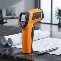 Thermomètre infrarouge industriel ShengCe GM550, portable, écran LCD, indice de protection IP56, stockage de données, interface USB, plastique, OEM/ODM, 1 an