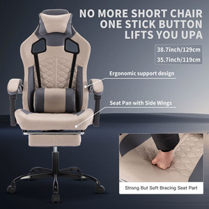 Silla de Juego con Masaje, Silla Ergonómica para Juegos de PC con Reposapiés Cómoda - Product Image 4