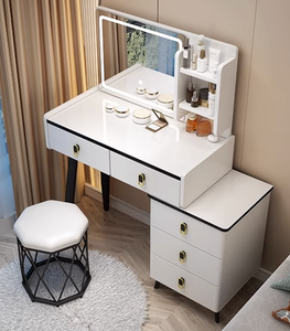 Tocador minimalista moderno, <span class=keywords><strong>espejo</strong></span> limitado, estilo princesa, mesa <span class=keywords><strong>de</strong></span> maquillaje para dormitorio, almacenamiento <span class=keywords><strong>de</strong></span> muebles <span class=keywords><strong>de</strong></span> madera para uso en apartamentos y hoteles - Product Image 3