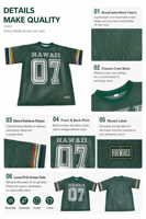 Maillot de football personnalisé avec nom d'équipe, tenue de jour de jeu personnalisée pour adulte et enfant, fan de football américain, séchage rapide compressé