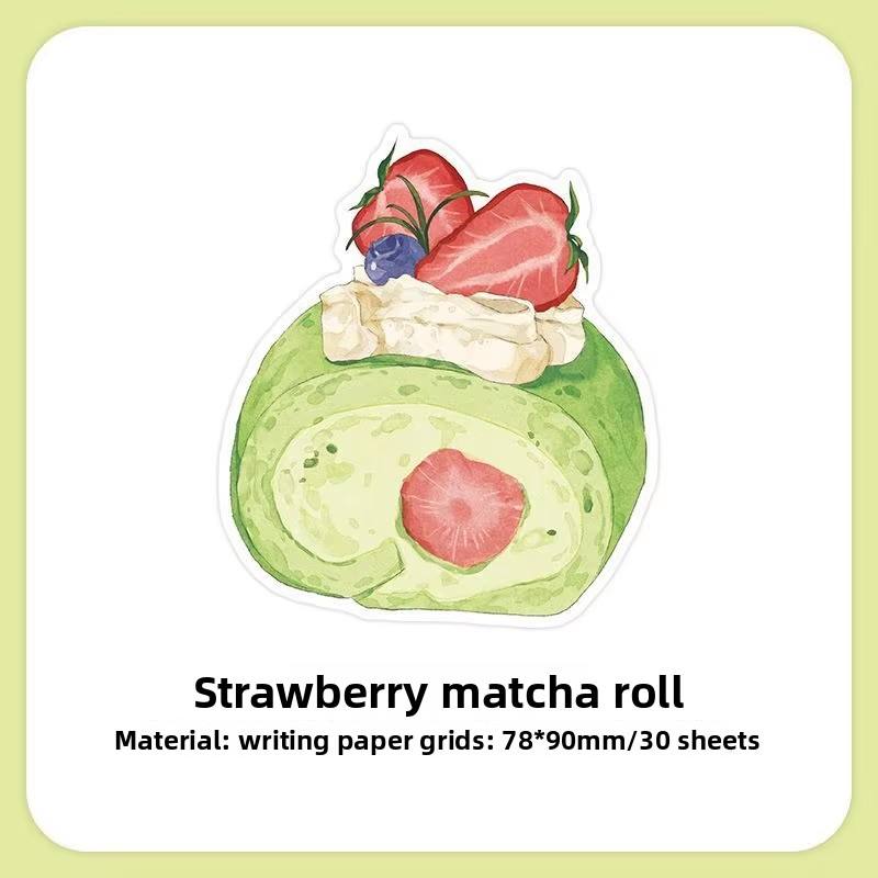 C Rollo de Matcha de Fresa blanco