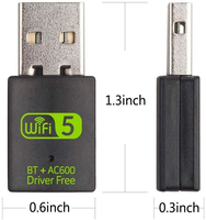 Adaptador de Red Inalámbrico USB de Doble Banda Realtek RTL8811cu, Dongle Wifi USB de 600mbps y 5.8G, Tarjeta de Red Inalámbrica USB
