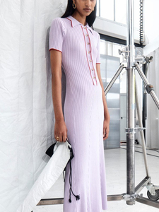 DAN6250 - ชุดเดรสยาวลำลองถักนิตติ้งสำหรับผู้หญิง - Product Image 4