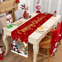 Nouvelle Nappe de Noël Transfrontalière Imprimée en Polyester, Origine Chine, Décoration de Table à Manger pour Usage Domestique