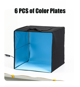 Boîte de tente de prise de vue souple 30cm Anneau photo Lumière LED Boîte de studio 6 arrière-plans de couleur Boîte à lumière de photographie de table - Product Image 5